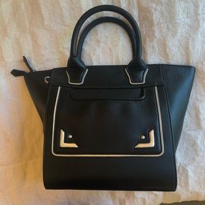 Black Structured Satchel or Crossbody Bag